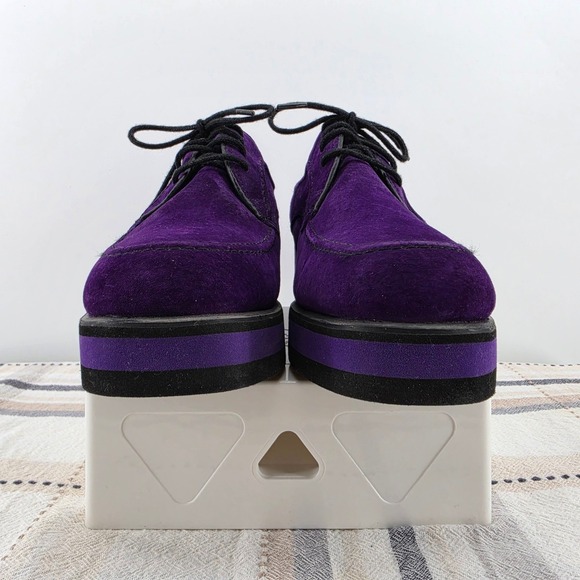 Hush Puppies Purple Suede Leather Platform Oxfords Block Heel 53561 Womens 8.5 M - Picture 8 of 13